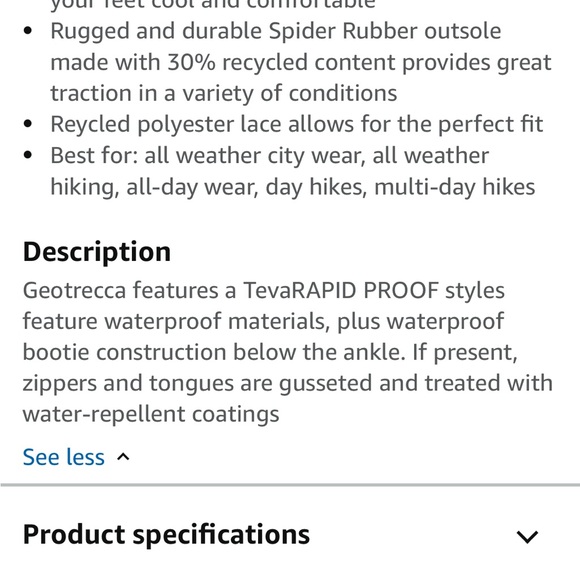 🆕 Teva Geotrecca Hiking Boot no box - Picture 7 of 13